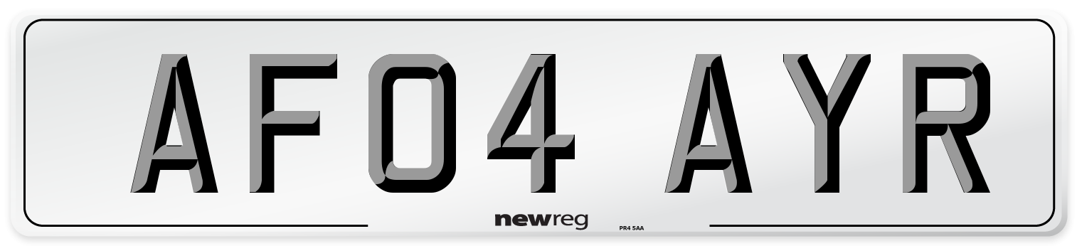 AF04 AYR Number Plate from New Reg